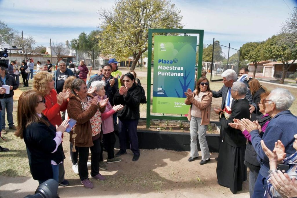 Hissa inauguró las obras de renovación integral de la plaza Maestras Puntanas del barrio AMPPyA